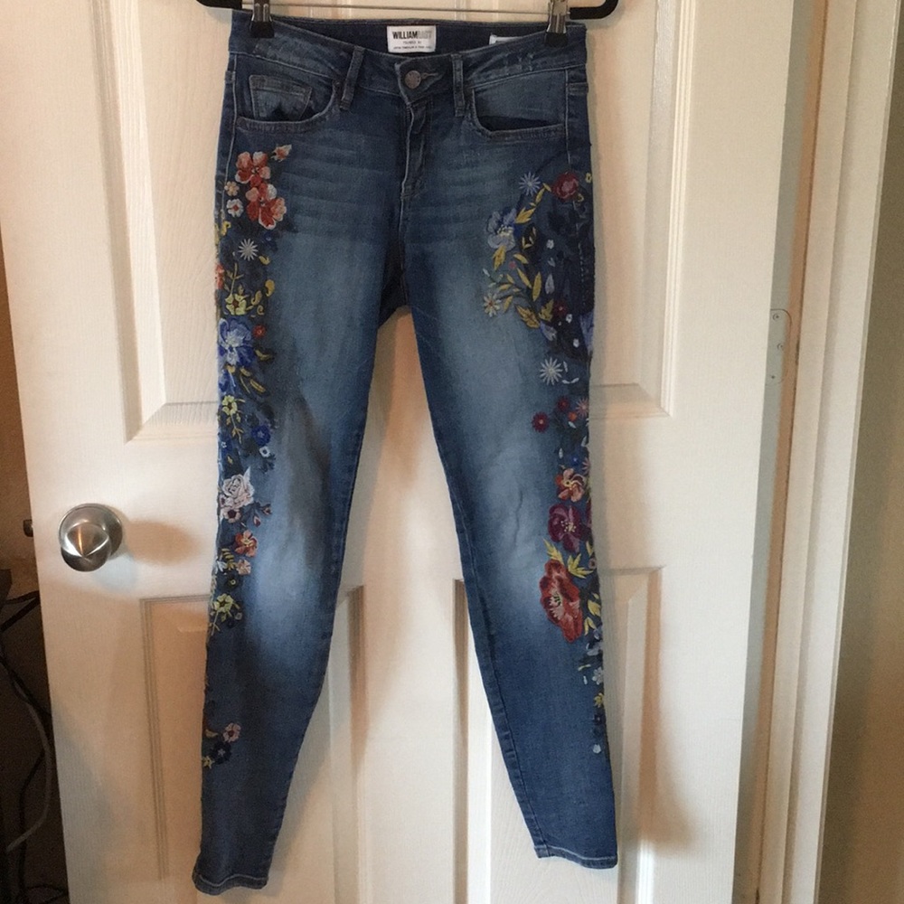 William rast floral skinny jeans